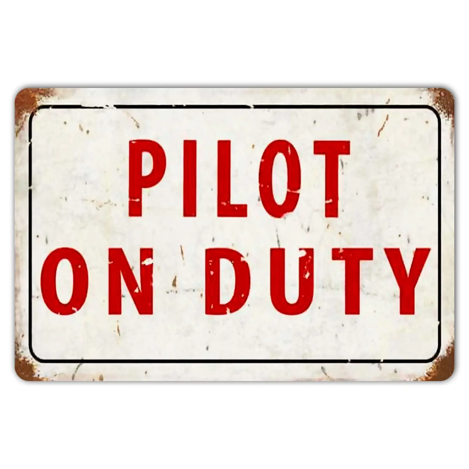 Wallors ретро пилот на работу металлический знак 12x8 дюймов