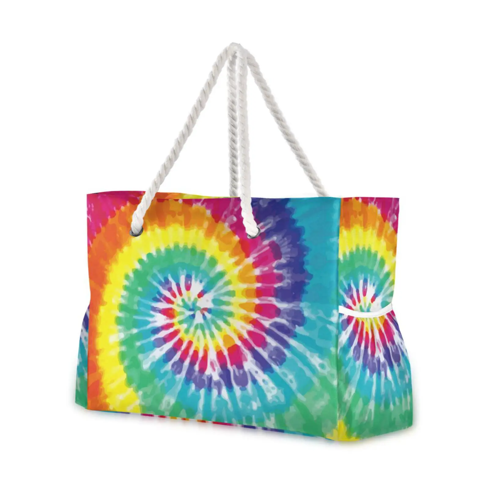 

Luxury Designe Handbags Tote Beach Bag Shopper Shoulder Bag Large Capacity Rainbow Tie Dye Swirl Travel Women's Bag 2022 Tend