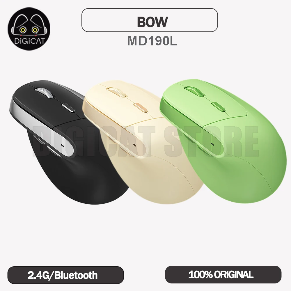 

Беспроводная Вертикальная мышь Bow MD190L, 2 режима, 2,4 ГГц, беспроводная Bluetooth мышь с датчиком DPI, регулируемая перезаряжаемая эргономичная мышь, подарки