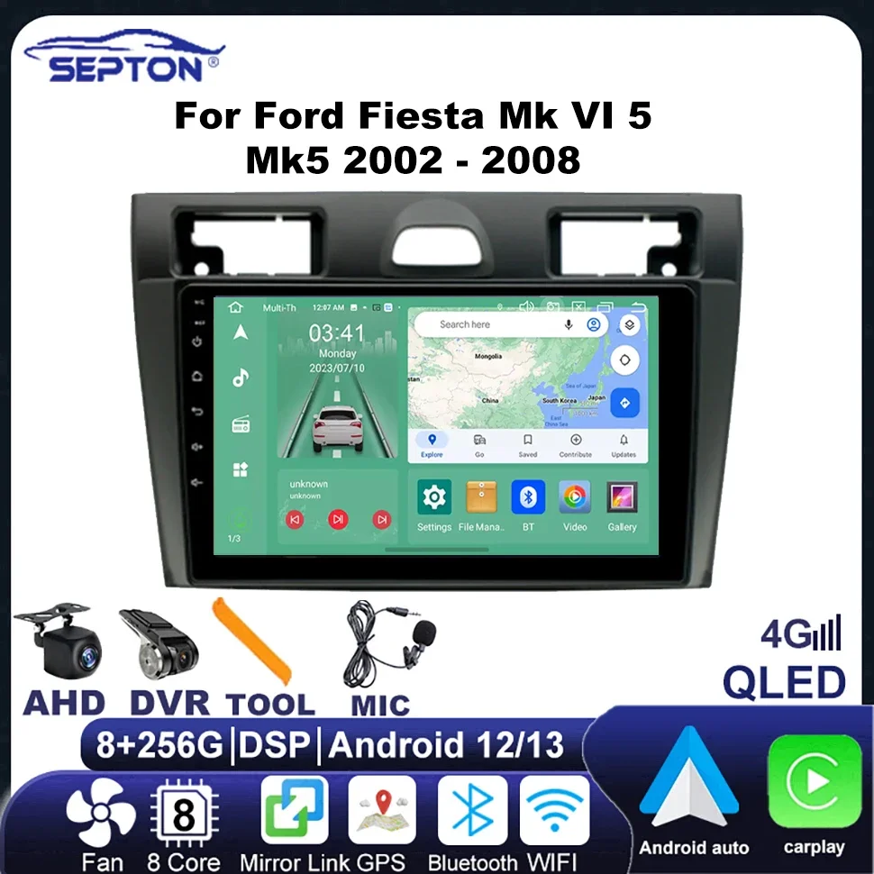 Автомобильный радиоприемник SEPTON для Ford Fiesta Mk VI 5 Mk5 2002-2008 автомобильный