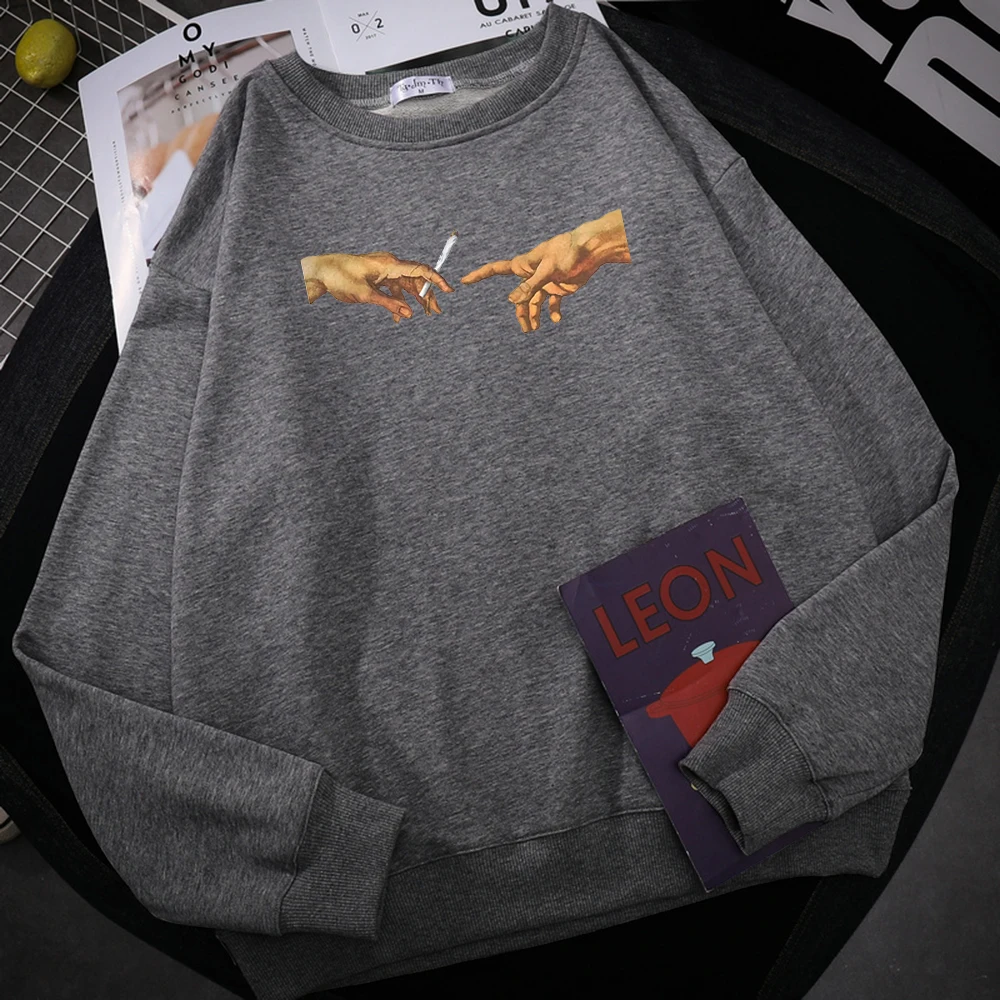 

MICHELANGELO Funny Printing Man Hoodie Autumn Fleece Warm Hoodie Casual Comfortable Hoody Simple Big Size Sportswear Female