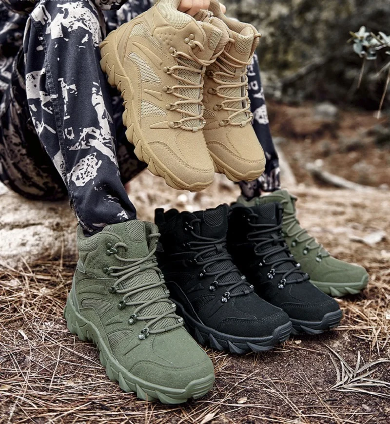 

Army boots Tactical boots Men's Combat Tactical Shoes Military Boots Army Fans Outdoor Hiking Ankle Climbing Cross-Country Dese