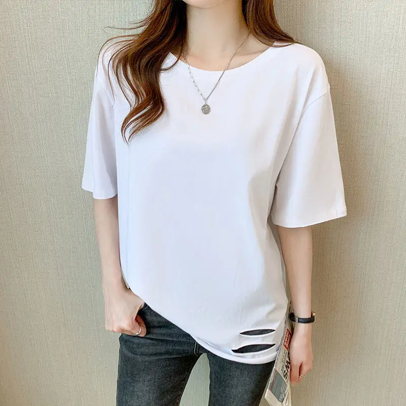 

Женская футболка, одежда 2022, футболка, топ, модная Хлопковая женская футболка, розовая Модная рубашка