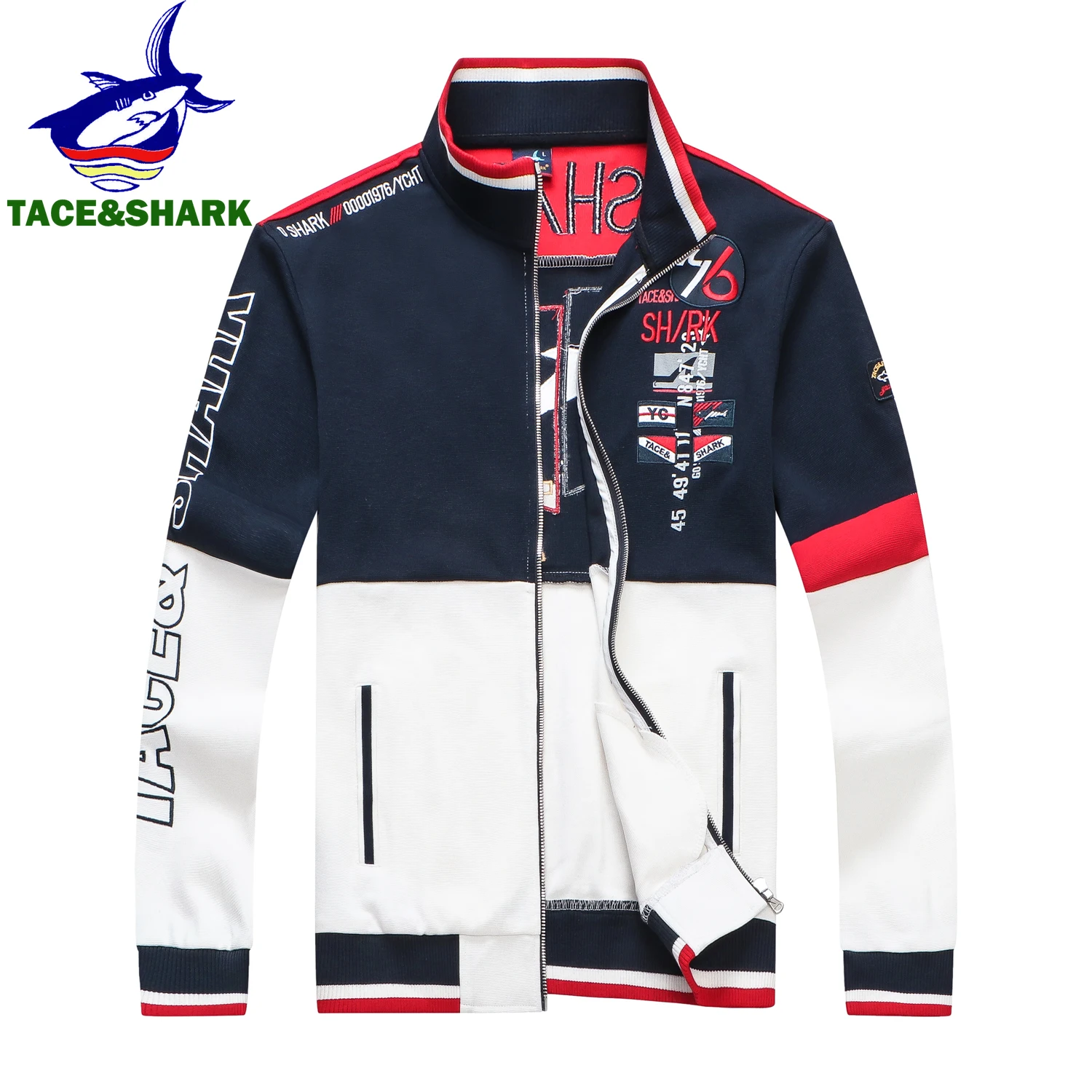 Куртка TACE &amp SHARK Мужская с вышивкой модная Повседневная Деловая спортивная