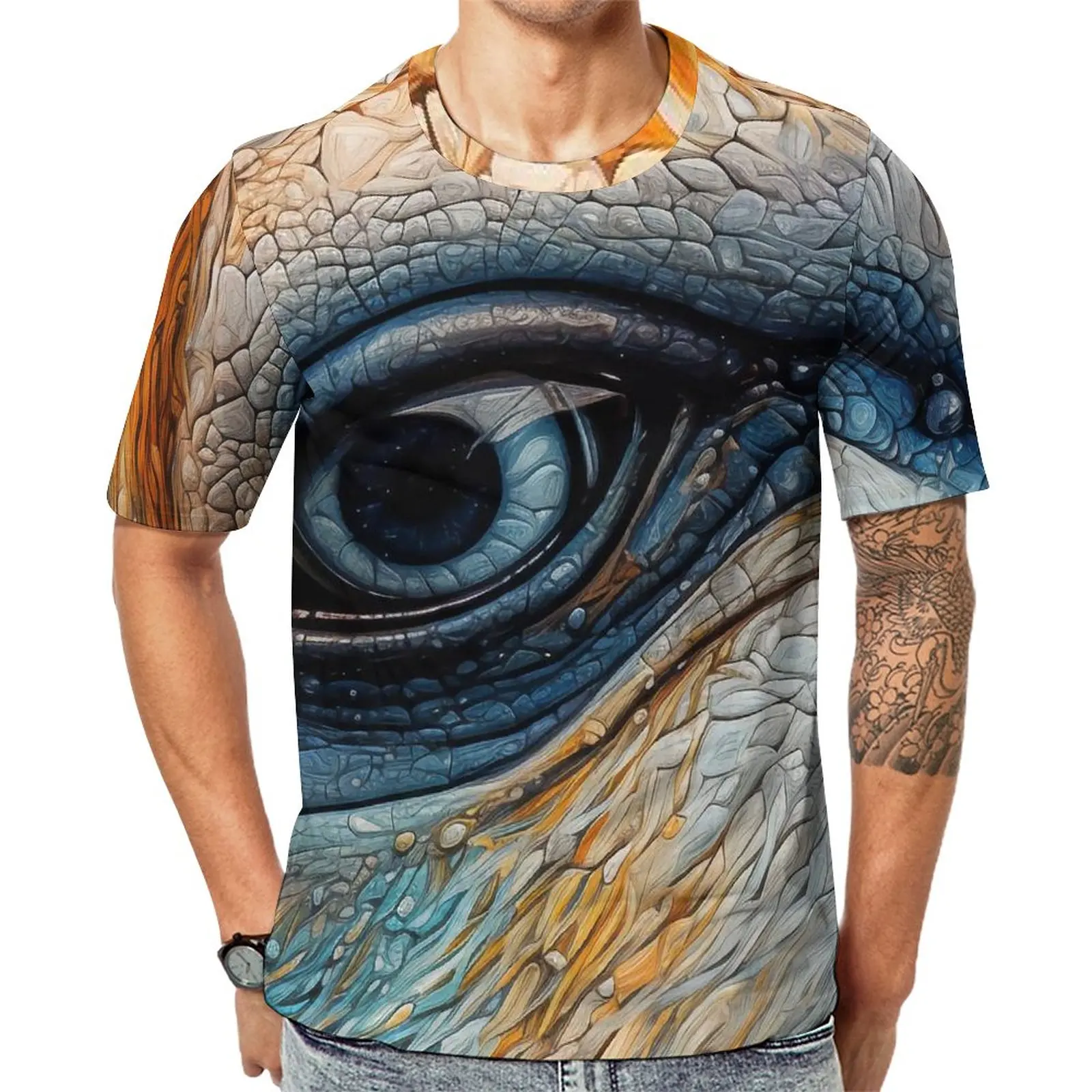 

Dolphin T Shirt Animal Eyes Hip Hop T Shirts Man Kawaii Tee Shirt Premium Short-Sleeve Graphic Clothes Plus Size 5XL 6XL