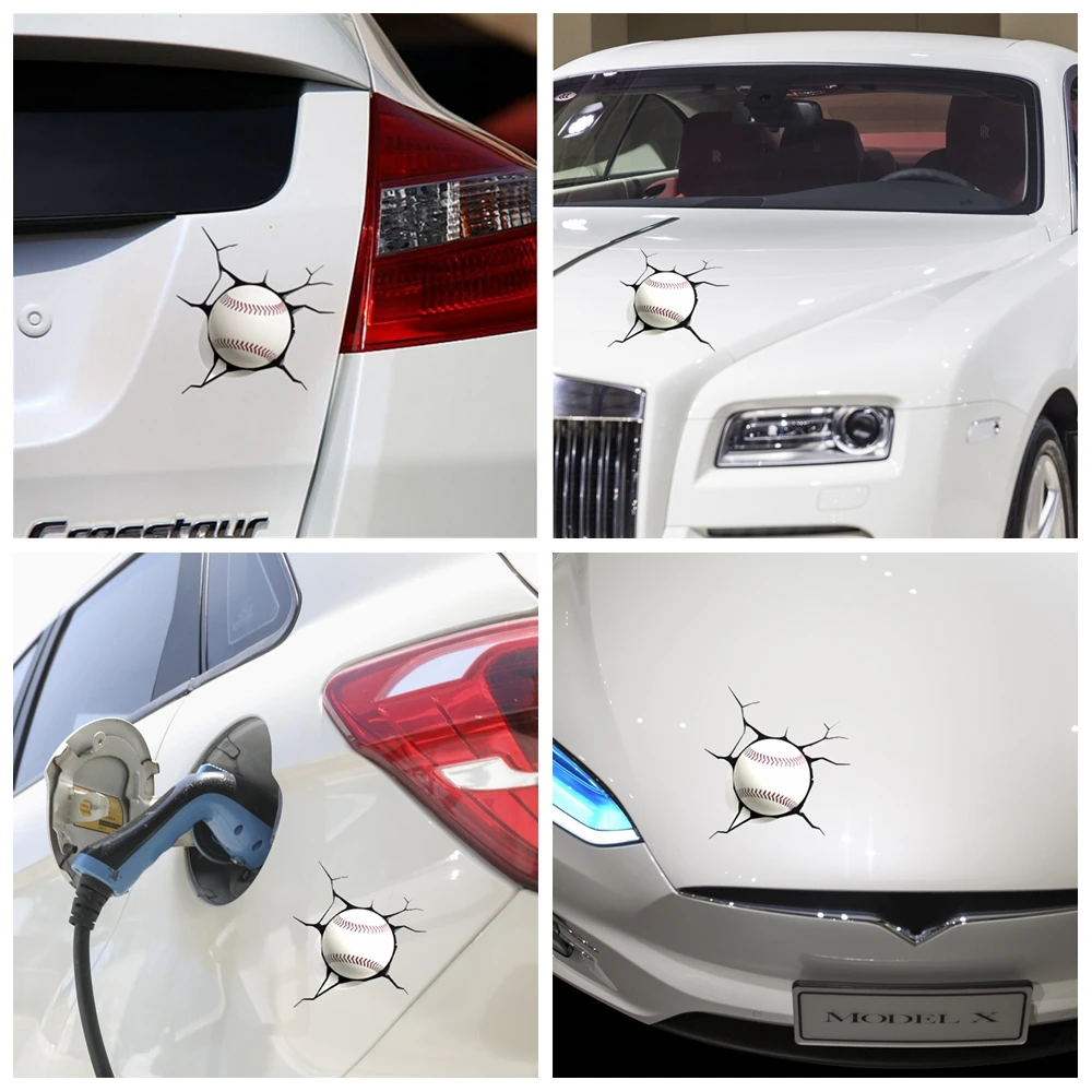 

Motorcycle Styling Auto Decal Car-styling Waterproof Car Accessories Auto-styling Baseball Hit Window Car Stickers 3D