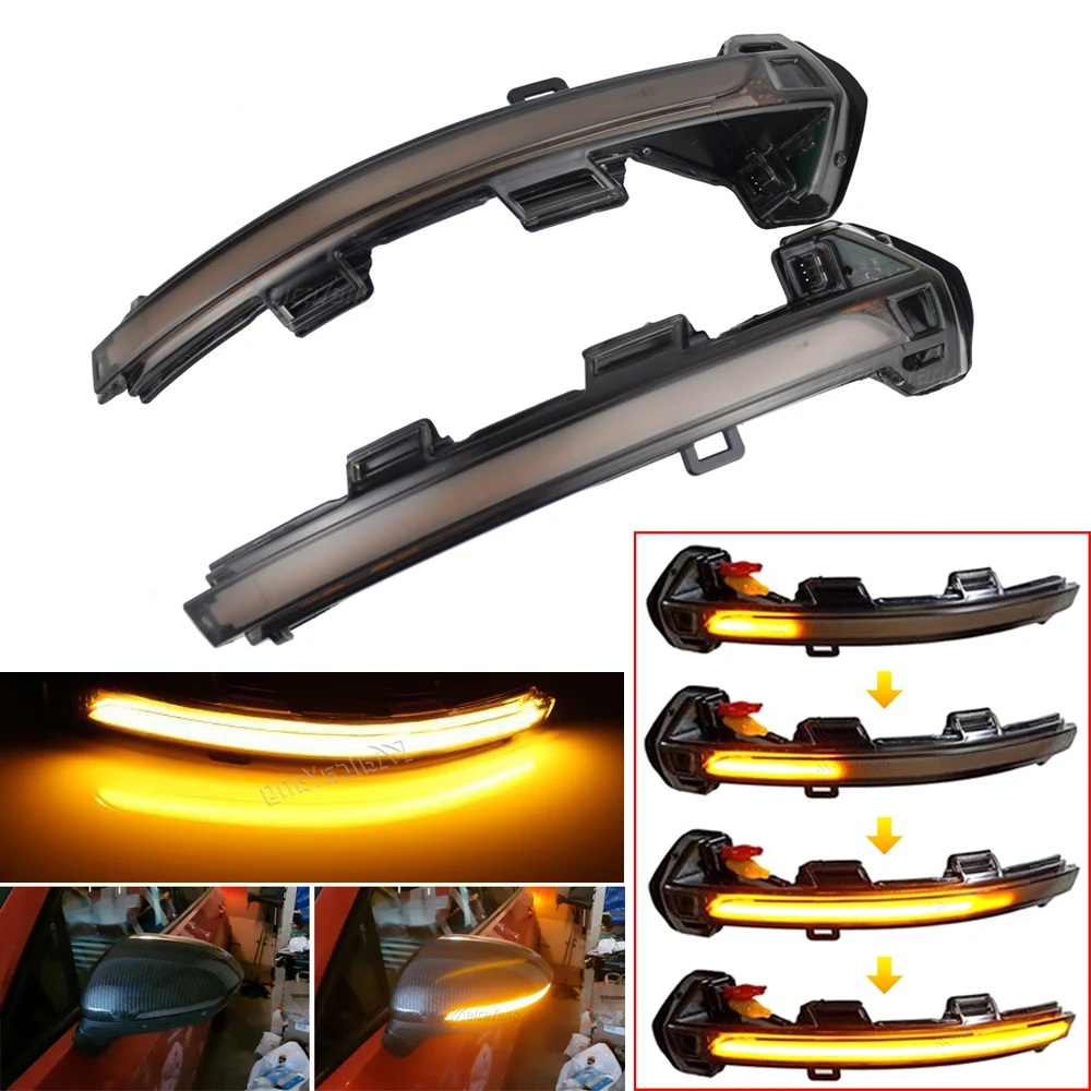 

2x Dynamic LED Turn Signal Light Side Mirror Indicator Sequential Blinker For VW Passat B8 Arteon 2015 2016 2017 2018 2019