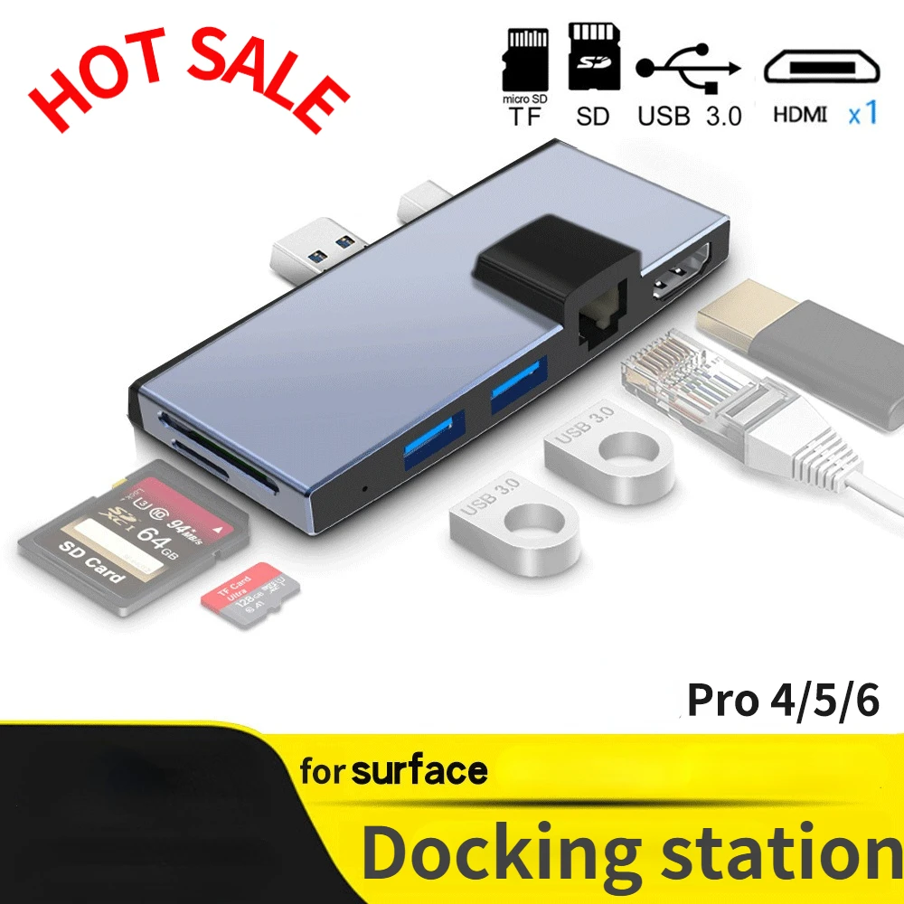 For Surface Pro Docking Station Hub USB 3.0 Multifunction |