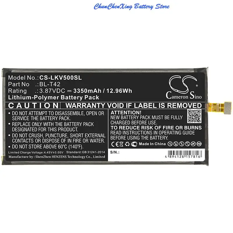 

GreenBattery 3350mAh battery BL-T42 for LG G450VM,V510,ThinQ 5G,V450VMB,V500N,V50S,V50,G850,G8X ThinQ,JP 901LG,V50S ThinQ,V500EM