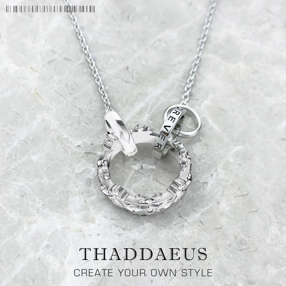 

Necklace Queen Crown Link Chain Fine Jewelry Europe 925 Stering Silver Brand New Romantic Gift For Women