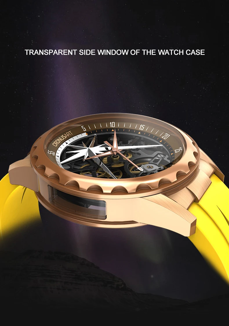 CRONUSART Мужские автоматические часы 41 мм Роскошные механические наручные