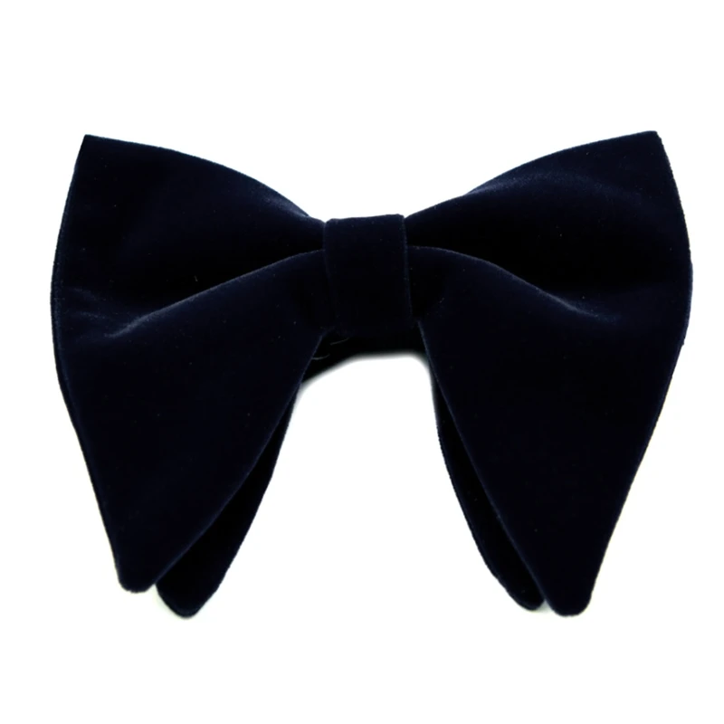 

Mens Velvet Vintage Double Layer Pre-Tied Handmade Bow Tie Glitter Solid Color Tuxedo Big Oversized Adjustable Drop Shipping