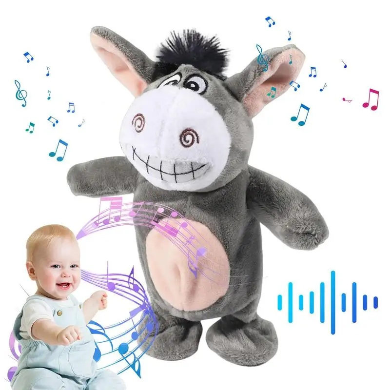 

Singing Donkey Plush Toy Stuffed Talking Toy Sensory Learning Development Musical Toy Electric Interactive Animated Soft Plush