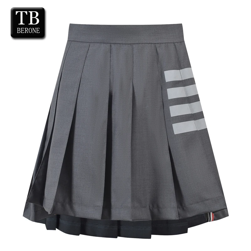 

TB BERONE 2023 Women Skirts Thom Brand Slim Skirts Above Knee Mini Skirt Anchor Embroidery Casual Skirt Summer Short Pleated