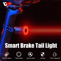 bicycle tail light bike smart auto brake sensing light waterproof lantern for bike rear light usb rechargeable lamp cycling acce