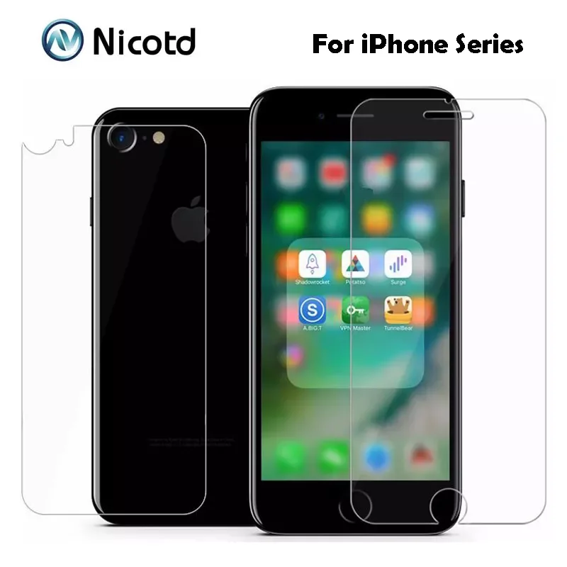 

2Pc/Lot 9H 2.5D Coated Front+Back Tempered Glass For iPhone 8plus X 7 6s 6 Plus 5s 5 SE 4s ExplosionProof Screen Protector Film