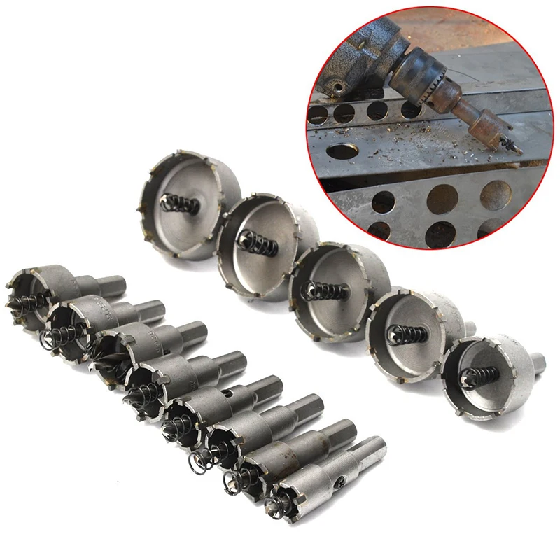 16-53mm 13pcs HSS Hole Saw Set Tungsten Carbide Tip TCT Core Drill Bit Hole Saw for Metal Stainless Steel Cutter Hole Openner