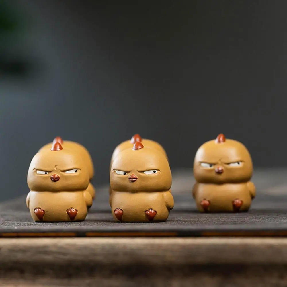 Декоративная фигурка для курицы и чая ручной работы из фиолетового песка