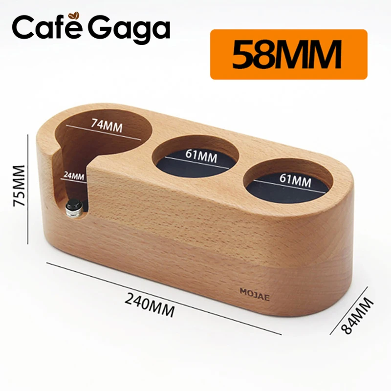 

58mm Coffee Tamper Holder Filter Stand Beech Wood Espresso Tamper Mat Stand Coffee Maker Support Base Rack Barista Accessories