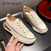 spring women platform shoes fashion women sports sneakers student shoes pu leather outdoor walking footwear non slip thick sole