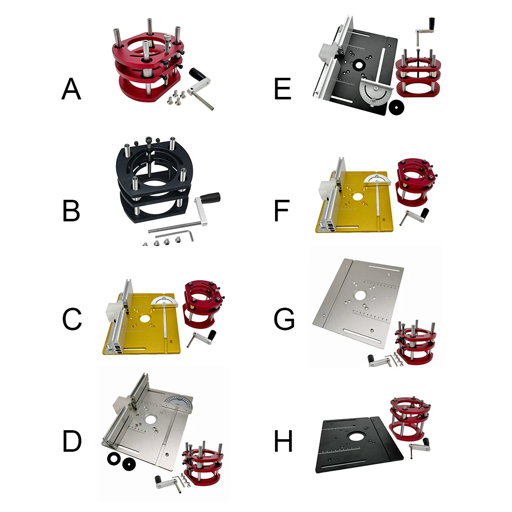 

Router Lift Table Base Aluminum Alloy Router Table Insert Plate Board Hand Crank Engraving Woodworking Bench Red