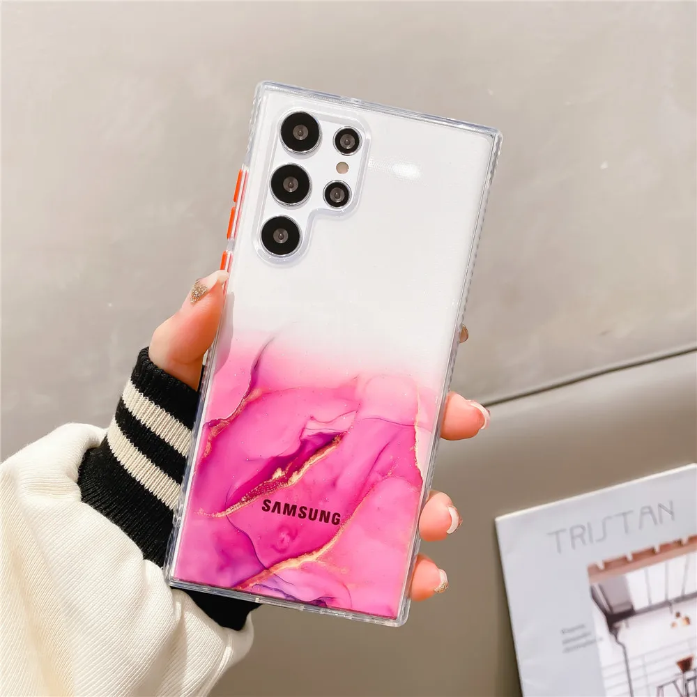 

Clear Crack Marble Phone Case For Samsung Galaxy S22 Ultra S21 Plus S20 FE A12 A22 A32 A51 A71 4G A52 A72 5G Note20 Back Cover