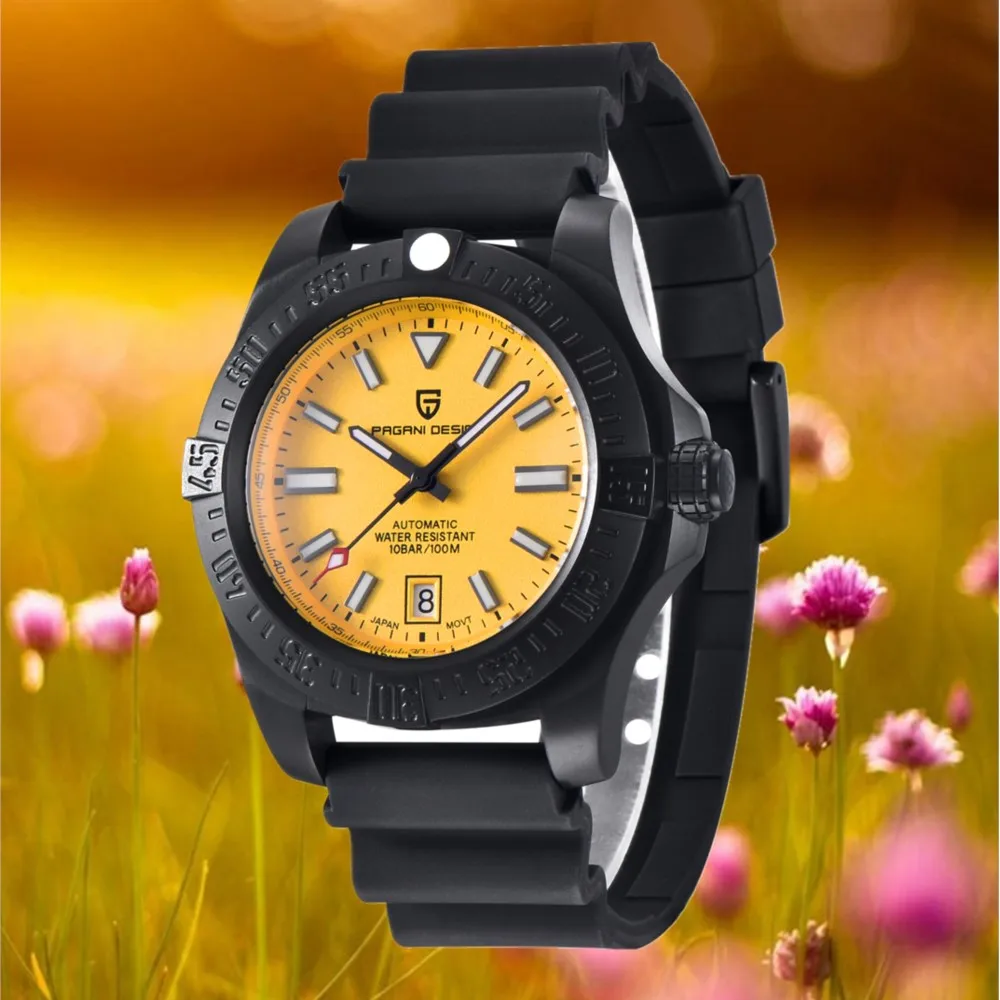 

PAGANI DESIGN Men Watch Luxury Sapphire Mirror Automatic Mechanical Clock Fashion Waterproof NH35 Movement Male PD1681 Sport New