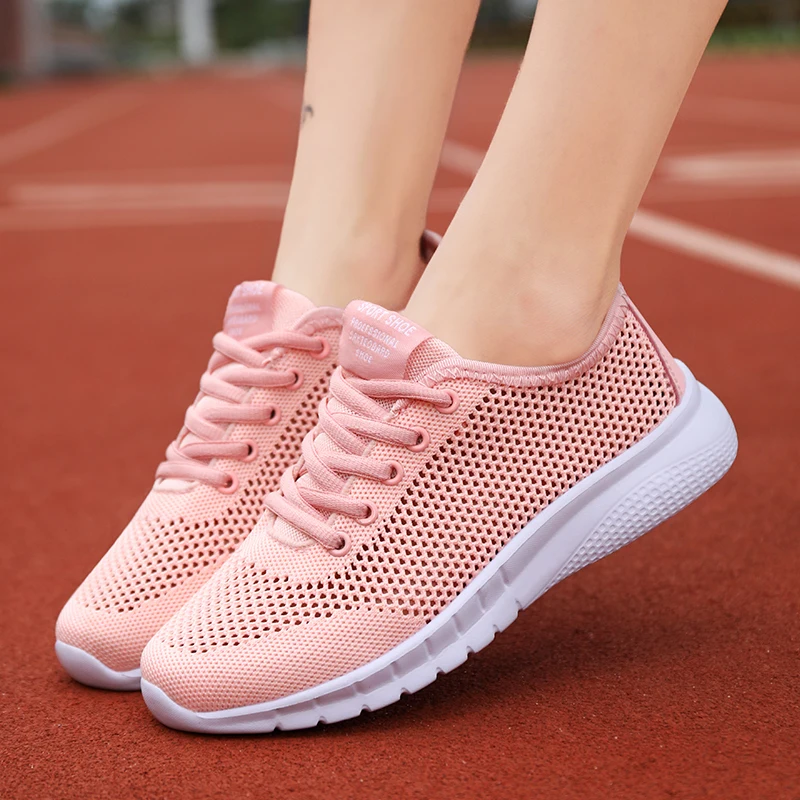 

2022 Mesh Women Sneakers Breathable Flat Shoes Women Lightweight Sports Shoes Non-slip Running Casual Footwear Zapatillas Mujer