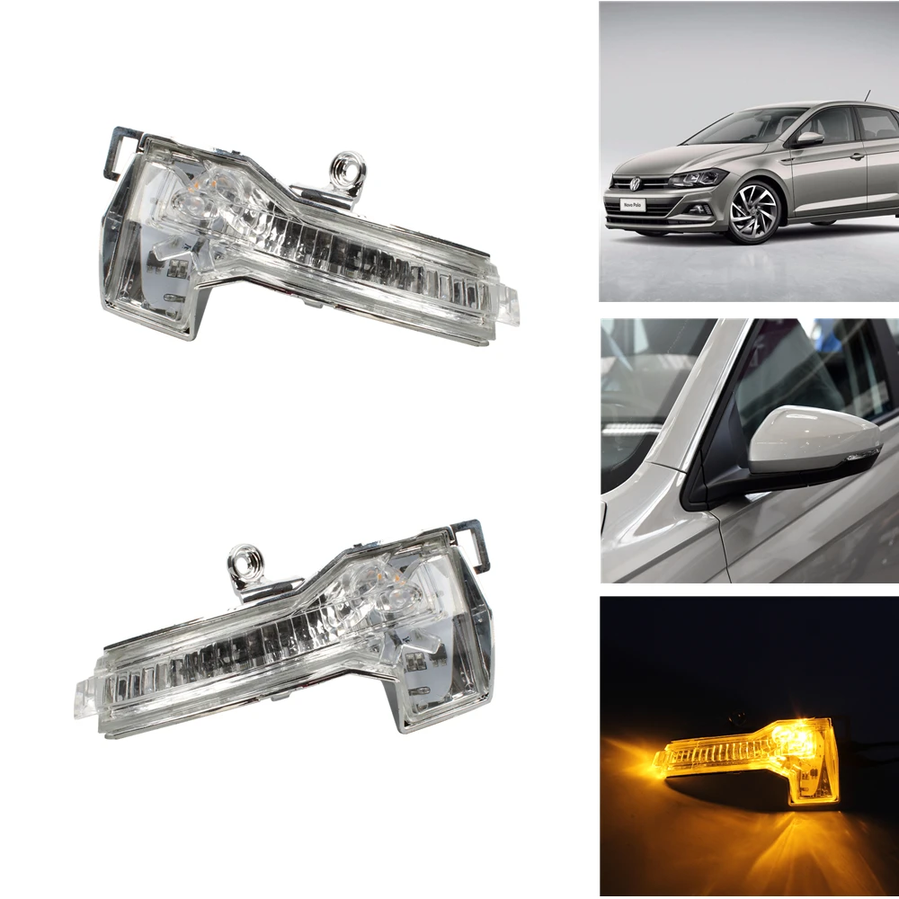

For VW New Polo 2018 2019 2020 2021 2022 Car-styling Rear LED Mirror Light Lamp Turn Signal