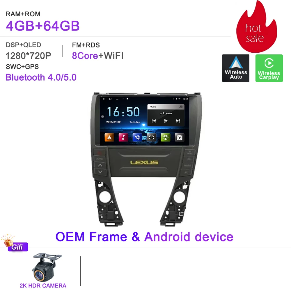 

Автомобильный радиоприемник Android 15 для Lexus ES350 5 V XV40 2006-2012 Мультимедийный плеер Стерео головное устройство GPS-навигация без 2din DVD Carplay