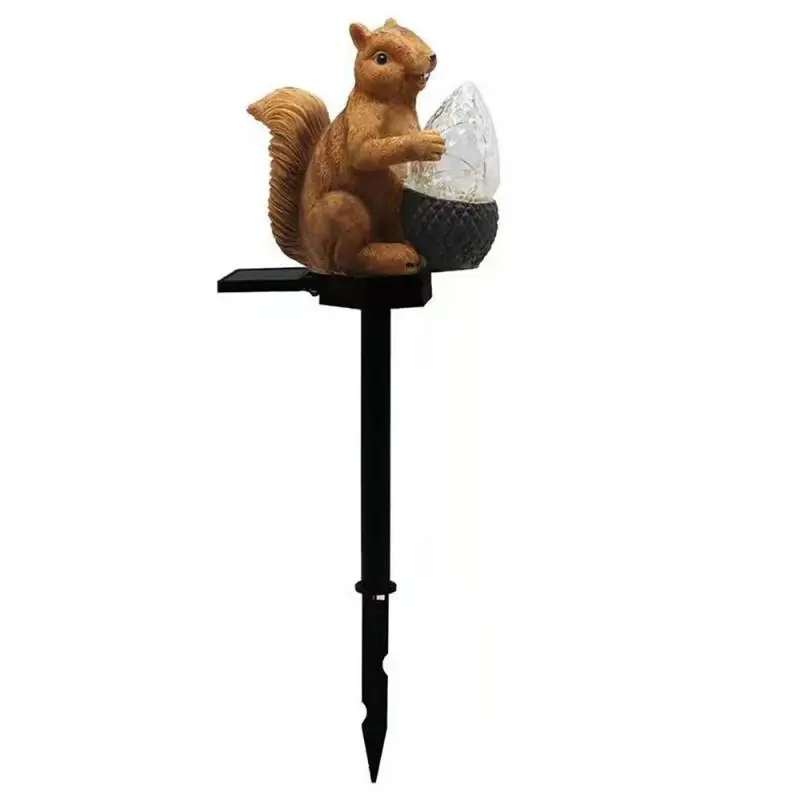 

Solar Crystal Light Resin Squirrel Lawn Lamp Fairy Garden LED Decoration Light Waterproof Outdoor For Pathway Yard Lighting
