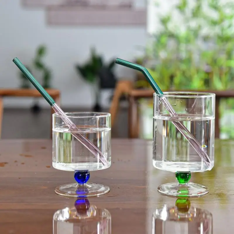 

Glass Straws Set Multi-Color Glass Friendly Drinking Straws for Cocktail