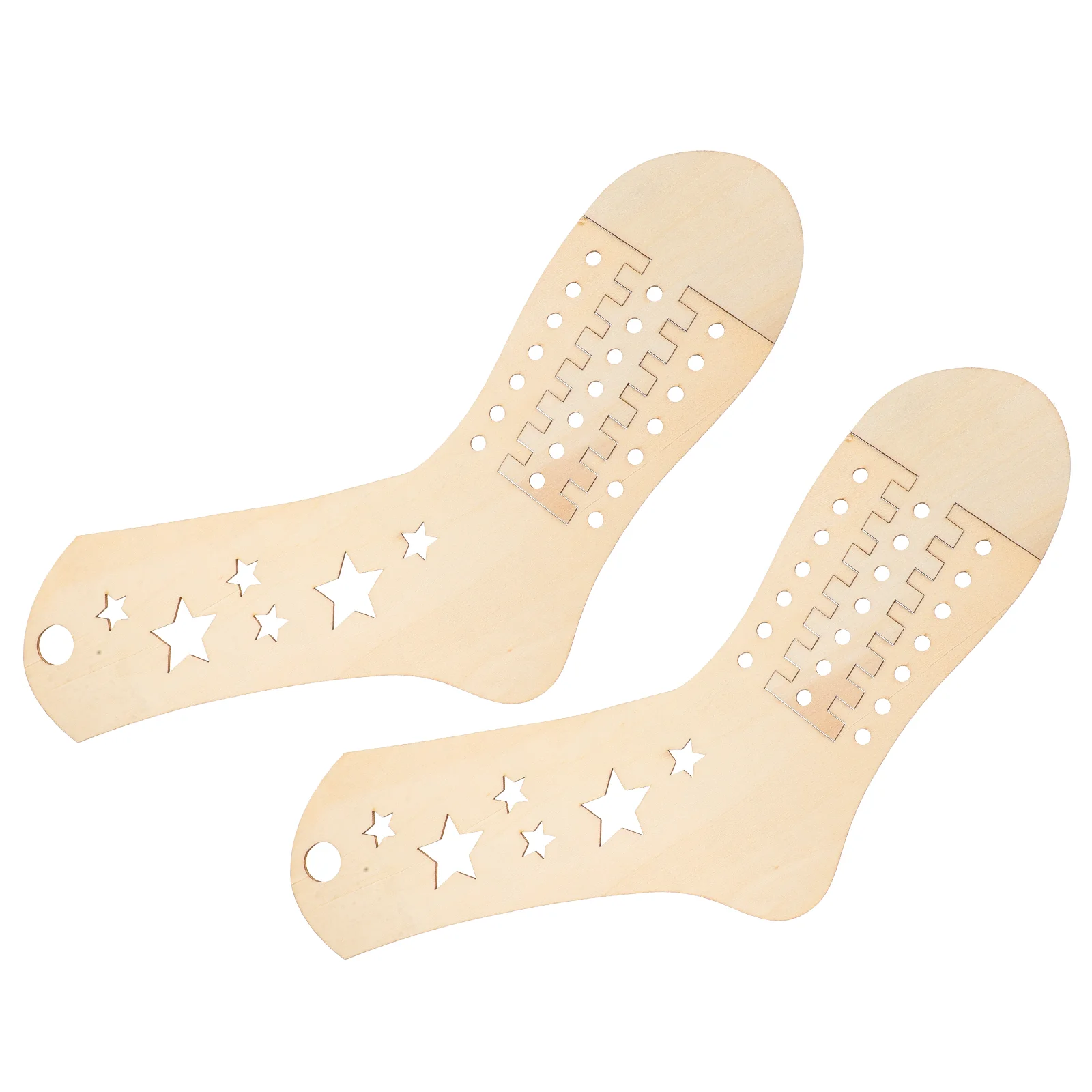 2 Pcs Props DIY Wood Sock Blockers Handmade Braiding Tool Crochet Socks Form Stocking Wooden Knitting Mold