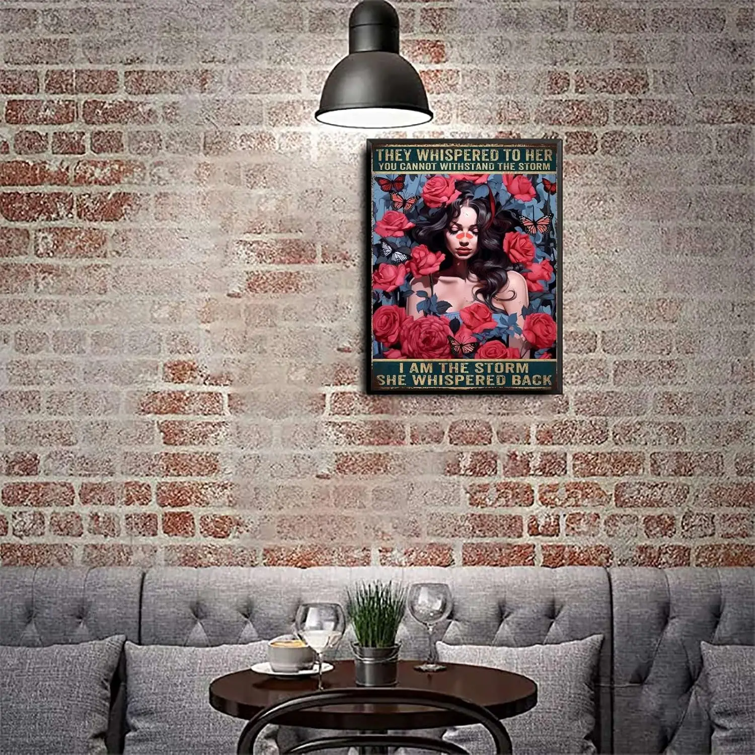 THUNCKY Wll rt Decorton They Whspered to Her You Cn't Wthstnd Tn Sgn Vntge Decor Nostlgc Metl 12x