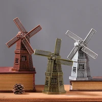 homhi vintage dutch windmill ornaments model metal sculpture volume escrit%c3%b3rio figurine pop decoration accessories hbj 581