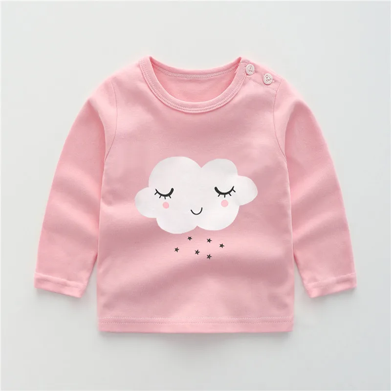 

ZWY1997 Fashion Spring Tee Shirt for Girl Clothing New Children's T-shirt Girls Long Sleeve Tops Quality Pure Cotton Clothes