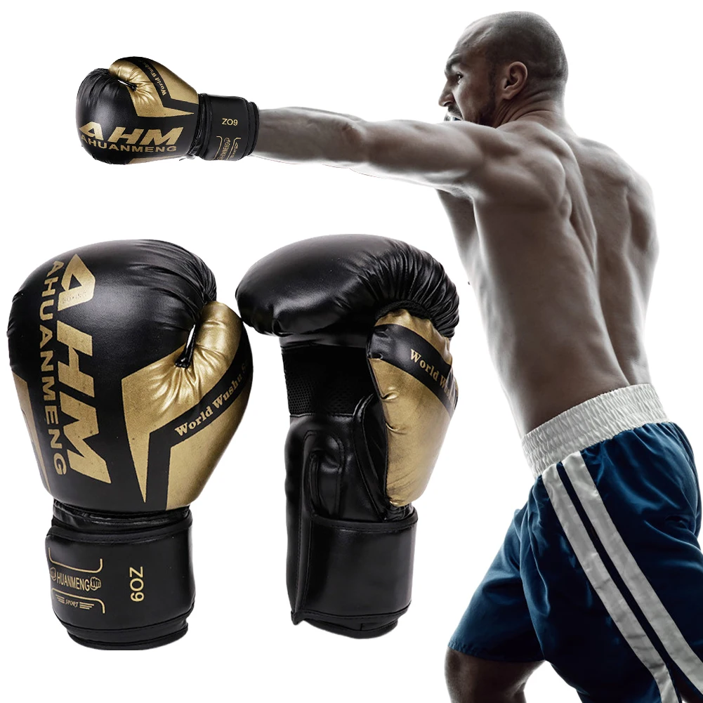 Эластичные боксерские перчатки из искусственной кожи профессиональные дышащие