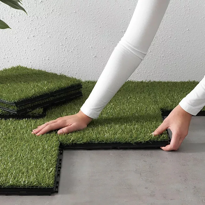 

Removable Artificial Lawn Floor Mats, Permeable Suspended Plastic Board, Manmade Interlocking Lawn Deck Tiles, 3cm Thickness,
