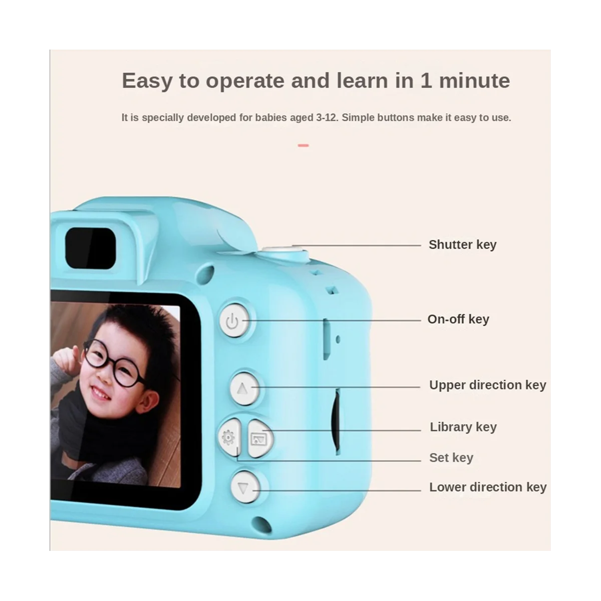 

Kids Children Camera Mini Digital Camera 1080P HD Screen Camera Video Camera 8 MP Outdoor Toy Baby Gifts(Green)
