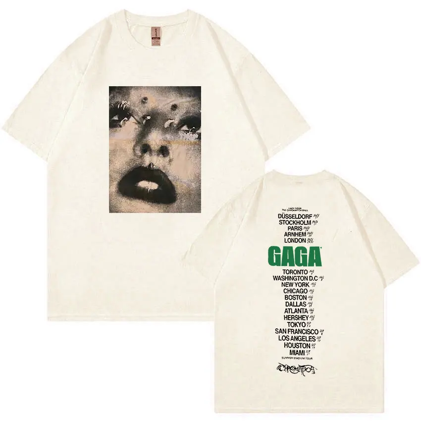Ретро Леди Гага Тур 2024 футболки с графическим рисунком для мужчин и женщин