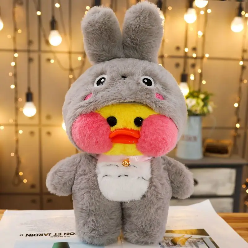 

30cm LaLafanfan Cafe Duck Transformed Puppy Totoro Panda Plush Stuffed Toys Soft Peluche Animal Dolls For Kids Girl Best Gifts