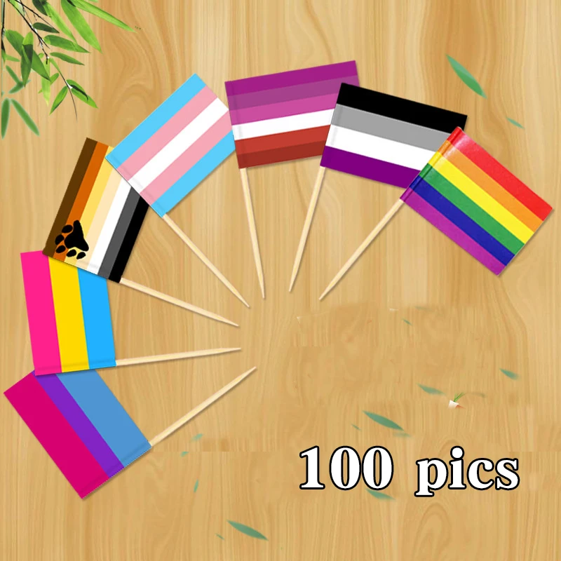 100 шт. зубочистки с радужным флагом | Дом и сад