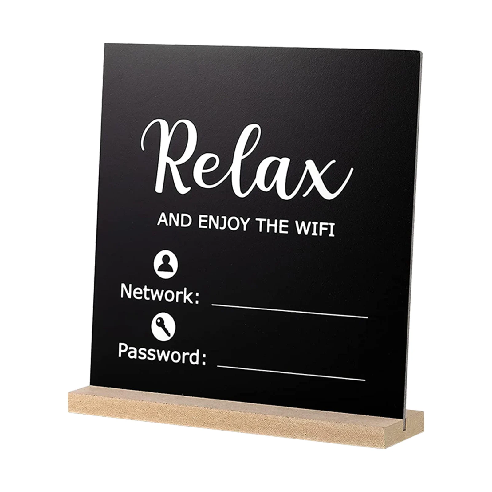 

Табличка стандартная с Wi-Fi знаком и паролем для сетевого стола в стиле кафе