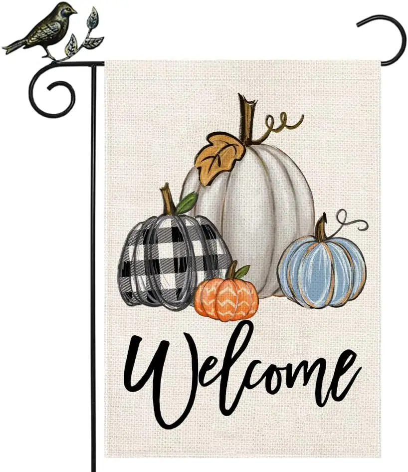 GEEORY осенний приветствуемый Садовый флаг 12 5x18 дюймов тыквы двусторонний
