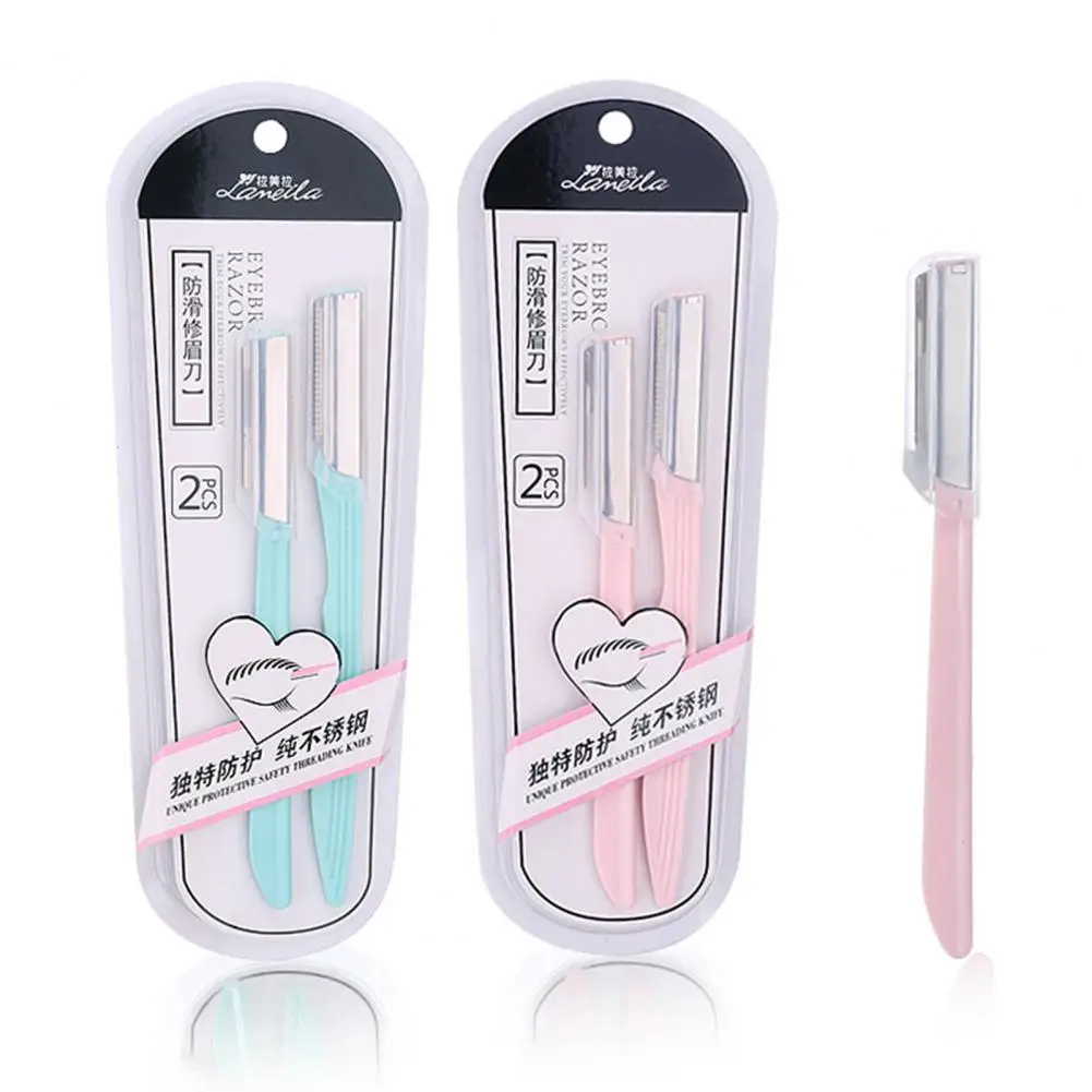 

Mini 1 Box Washable Stainless Steel Eyebrow Razor Lightweight Brow Trimmer Easy to Use for Novices
