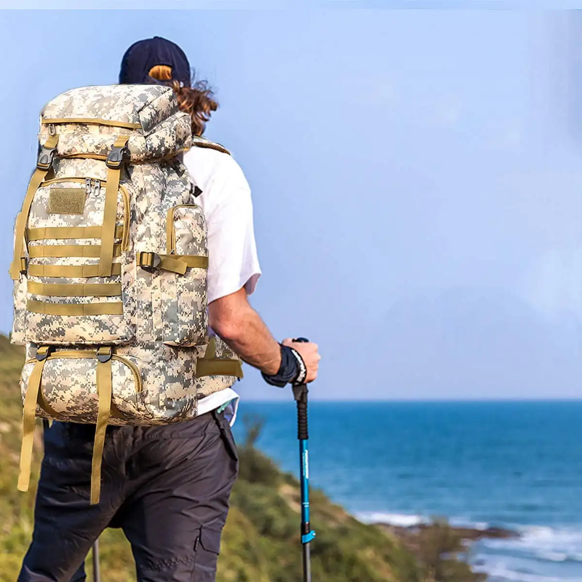 80L Large Capacity Outdoor Military Tactical Backpack Rucksack Camping Hiking Backpack Outdoor Sports Shoulder Bag Unique Design
