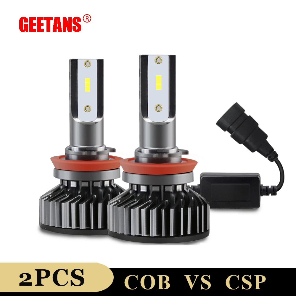 

Светодиодные лампы GEETANS H11 H7 для автомобильных фар 6000K H4 H1 HB3 9005 HB4 9006 60 Вт лм CANBUS Противотуманные фары автомобильные фары 2 шт. CF