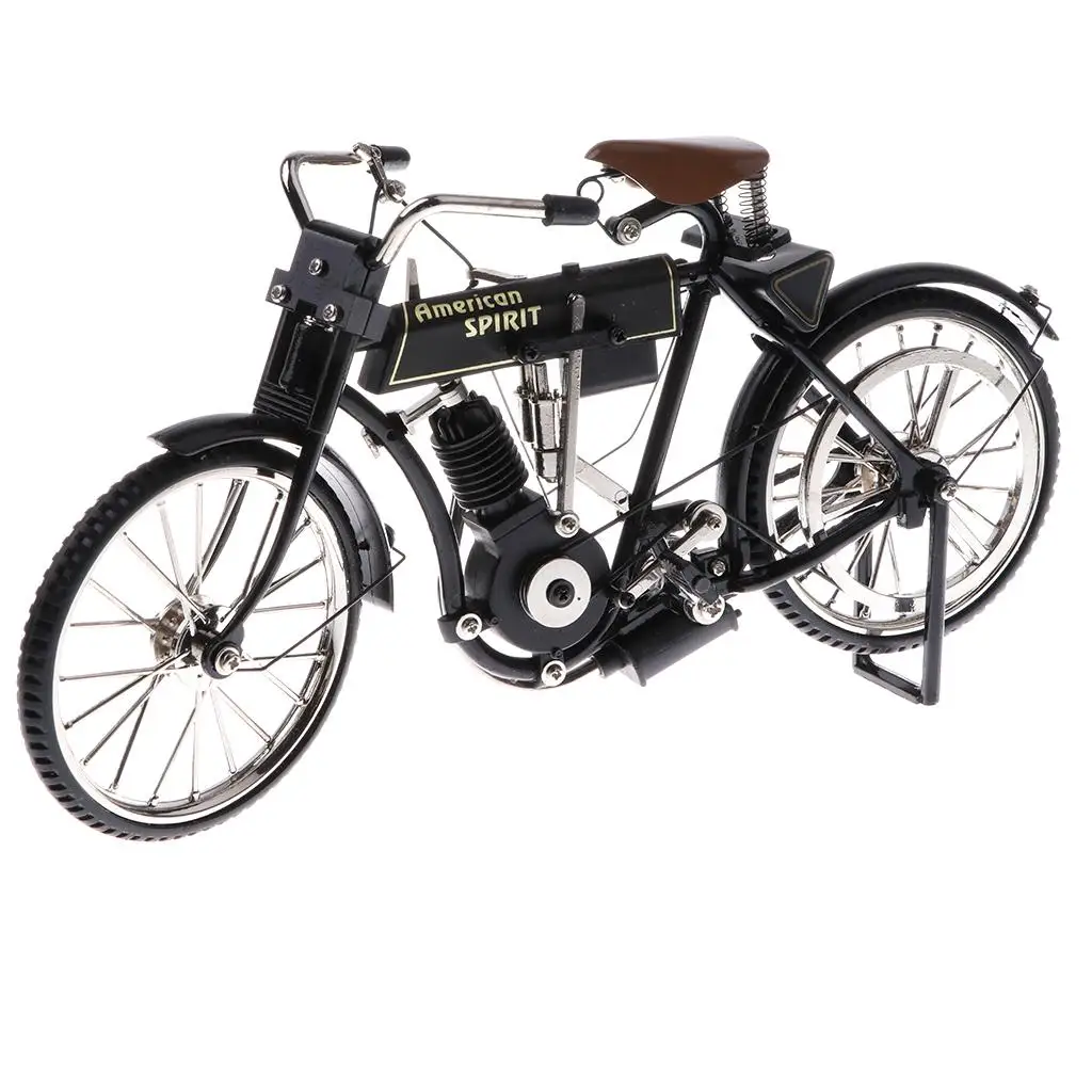 

1:10 Scale Metal Decorative Bicycle Model Classic Black Bike Coffee Bar Decor - B
