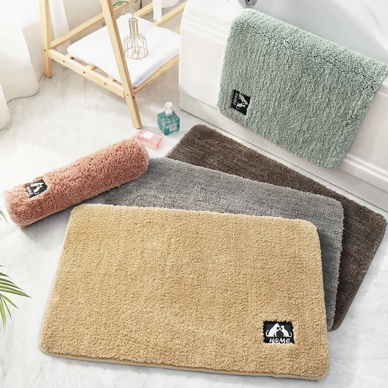 

Soft Super Absorbent Bathroom Bath Mat Non-slip Carpets Wash Basin Bathtub Side Floor Rug Shower Room Doormat Entrance Doormat