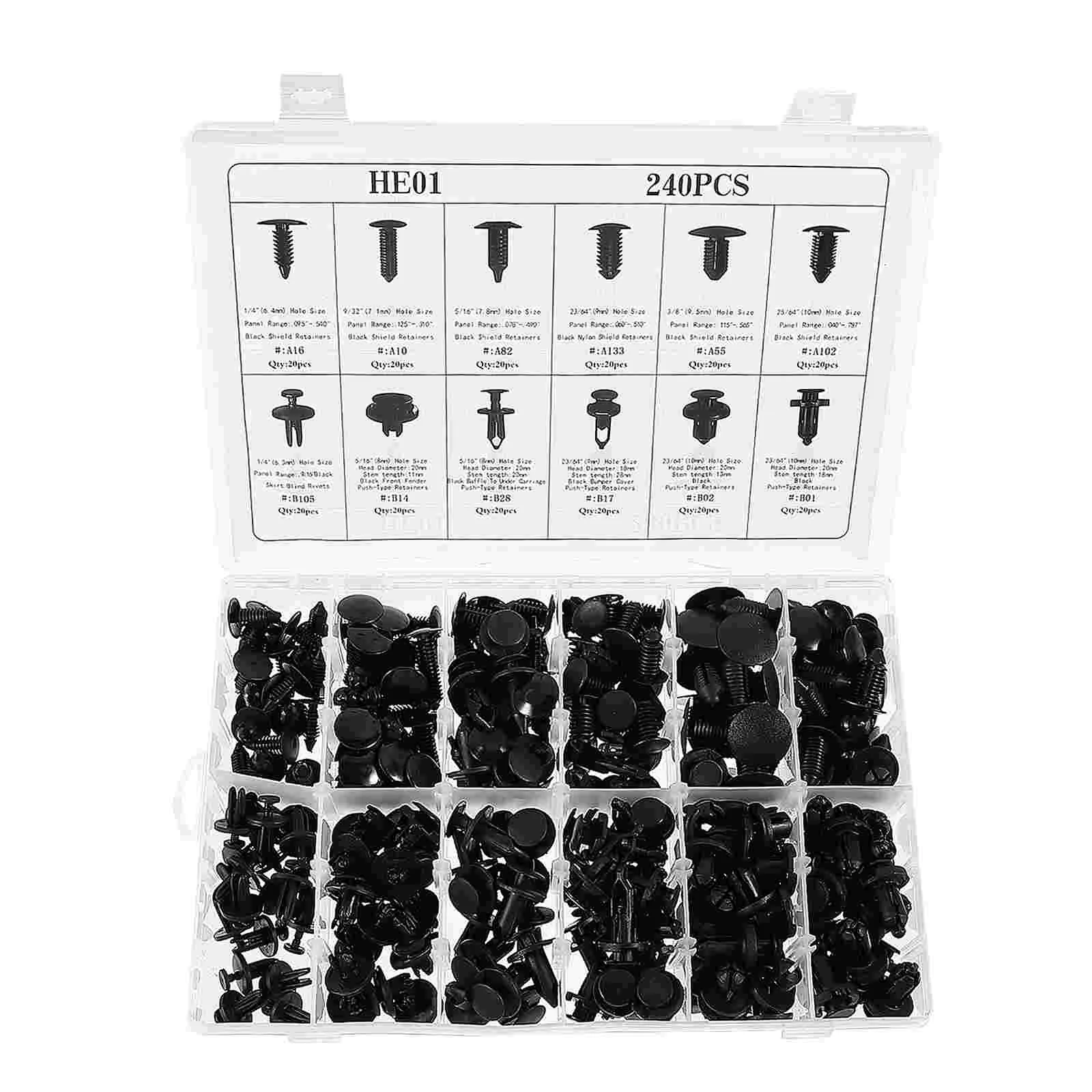 

240pcs Universal Car Repairing Buckles Auto Plastic Buckles Auto Screw Clamps
